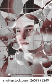 A female robotic android close up