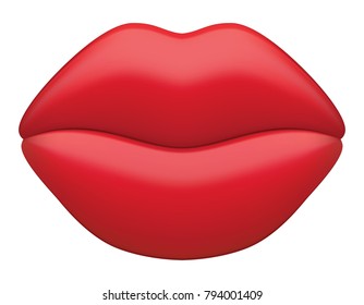 Female Sexy And Lips. Mouth Cartoon Icon. 3d Illustration