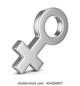 Female Sign Icon. Female Sex Symbol. 3D Illustration