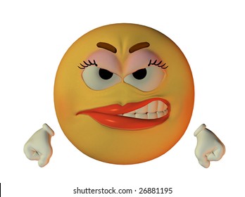 Female smilie angry - Shutterstock ID 26881195