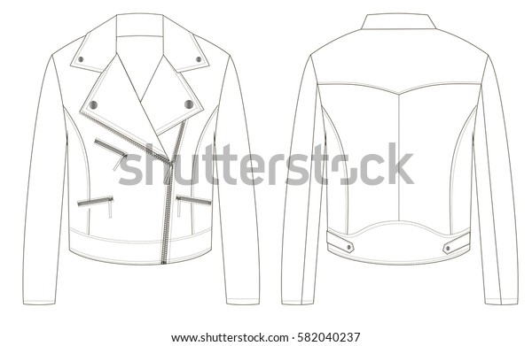 Technische Skizze Der Lederjacke Stockillustration