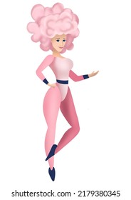 Feminine Pink Costume Superpower Woman