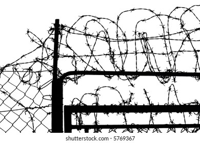 Fence Barbed Wire Stock Illustration Shutterstock