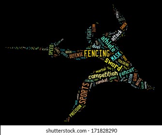 Fencing Pictogram Colorful Related Wordings Stock Illustration 171828290