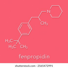 Fenpropidin fungicide molecule. Skeletal formula.