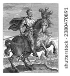 Ferdinand I of Habsburg on horseback, Crispijn van de Passe (I), 1604 Ferdinand I of Habsburg, German emperor, on horseback. In the background are army.