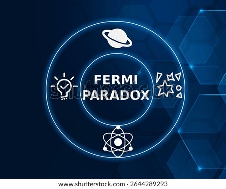 fermi paradox tech concept.The apparent contradiction between the high probability of extraterrestrial life and the lack of evidence or contact with such civilizations.