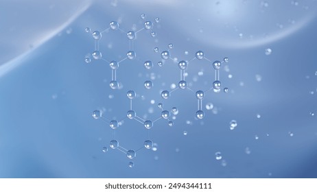 ferric maltol molecular structure, 3d model molecule, accrufer, structural chemical formula view from a microscope