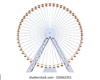 Ferris Wheel On A White Background