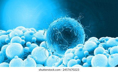 Fertilizing egg with sperm. 3d illustration		