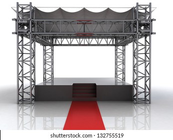 Festival Open Air Stage With Red Carpet For Celebrities Illustration