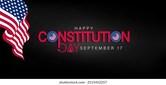 A festive design for Constitution Day on September 17, highlighting joy and celebration through colorful and engaging visuals - Powered by Shutterstock