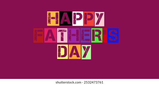 Festive Happy Father's Day Banner on a Deep Red Background with Bold Text for Digital Designs - Powered by Shutterstock