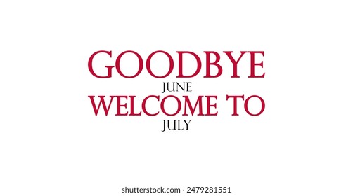 A festive image with the words 'Welcome to July' written in bold, colorful letters against a background of fireworks and summer-themed decorations - Powered by Shutterstock