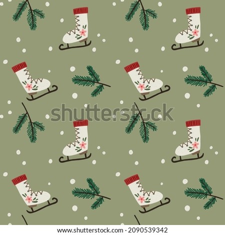 festive joyfull christmas seamless pattern winter textile and stationnery hand drawn pattern 