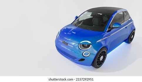 Fiat 500 electric vehicle modern 500 3d illustration Calgary Alberta Canada May 17, 2022