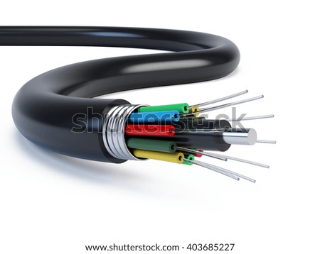 Fiber optical cable detail - 3d render