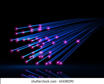 Fiber optics on black background - Shutterstock ID 65438290