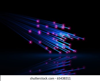 Fiber optics on black background - Shutterstock ID 65438311