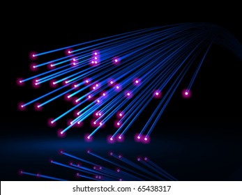 Fiber optics on black background - Shutterstock ID 65438317