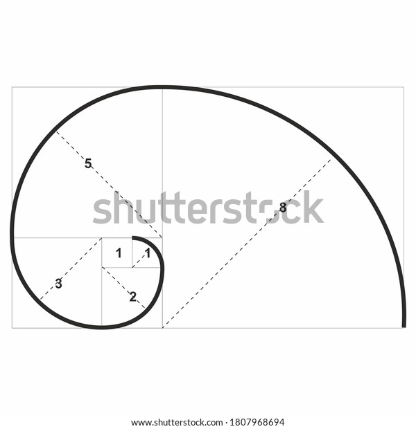 Fibonacci Spiral Fibonacci Succession Illustration Stock Illustration ...