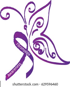 Fibromyalgia Awareness Symbol Logo Picture Purple Stock Illustration ...