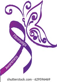 Fibromyalgia Awareness Purple Silhouette Falling Woman Stock Vector ...