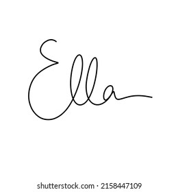 Fictional Signature That Says Ella Stock Illustration 2158447109 ...