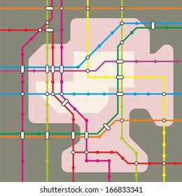 Fictive Network Map Urban Public Transport Stock Illustration 166833350 