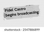 Fidel Castro begins broadcasting - current breaking daily news story communication copy newspaper headline article title in UK 1958