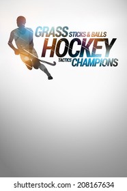 Field Hockey Sport Invitation Poster Or Flyer Background With Empty Space