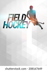 Field Hockey Sport Invitation Poster Or Flyer Background With Empty Space