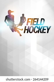 Field Hockey Sport Invitation Poster Or Flyer Background With Empty Space