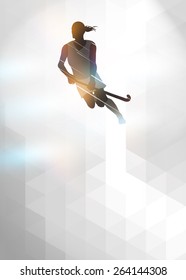 Field Hockey Sport Invitation Poster Or Flyer Background With Empty Space