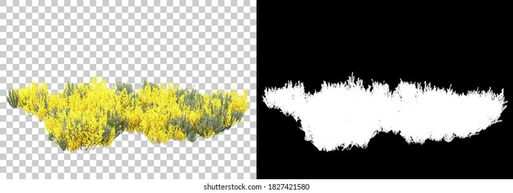 Field of wild trees from mountain isolated on background with mask. 3d rendering - illustration - Shutterstock ID 1827421580