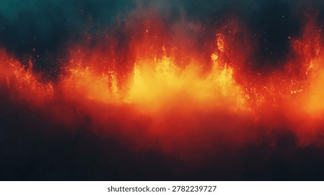 Fiery clouds engulfing the sky