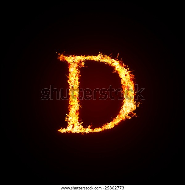 Fiery Font Letter D Capital Stock Illustration 25862773