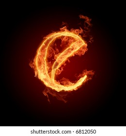 Fiery Font. Letter E