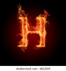 Fiery Font. Letter H