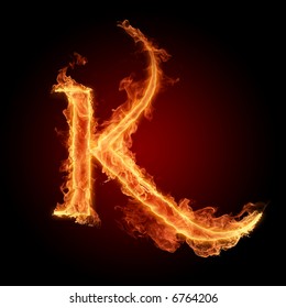 Fiery Font. Letter K