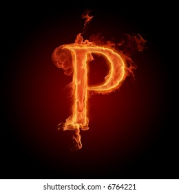 Fiery Font. Letter P