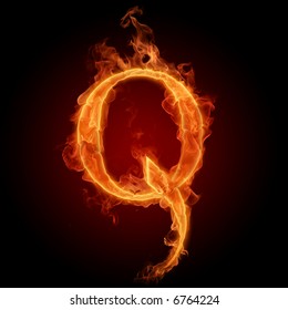 Fiery Font. Letter Q