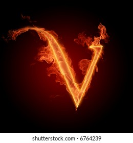 Fiery Font. Letter V