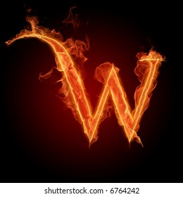 Fiery Font. Letter W