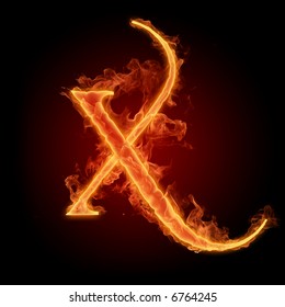 Fiery Font. Letter X