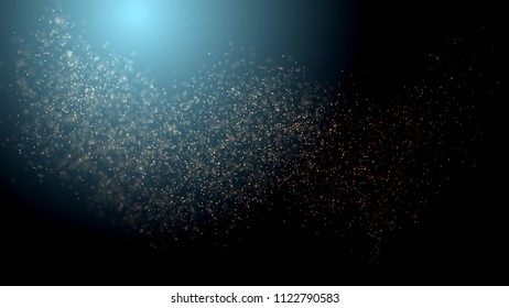 Fiery glowing particles. Computer generated abstract background
