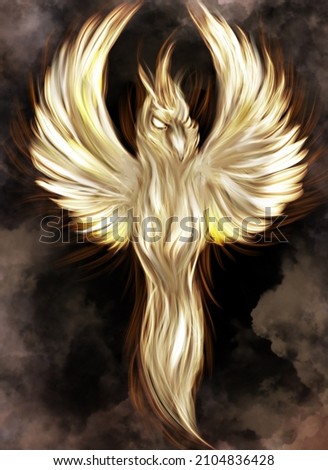 Fiery phoenix is reborn in the clouds