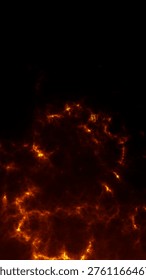 Fiery plasma texture with burning orange cracks and smoky glow, dark abstract energy background with molten detail and powerful cinematic contrast.