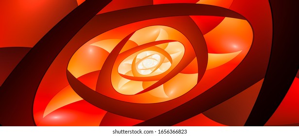 Fiery stained-glass widescreeen computer generated abstract fractal background