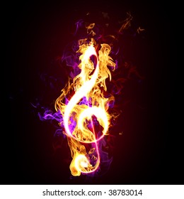Fiery treble clef